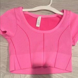 Aerie Pink Ribbed Fitted Bodysuit